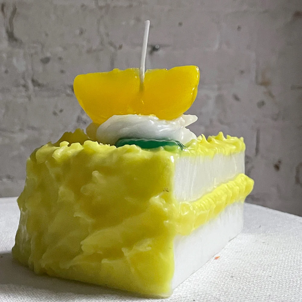 Torta Limone Lemon Cake Slice Candle - Image 2