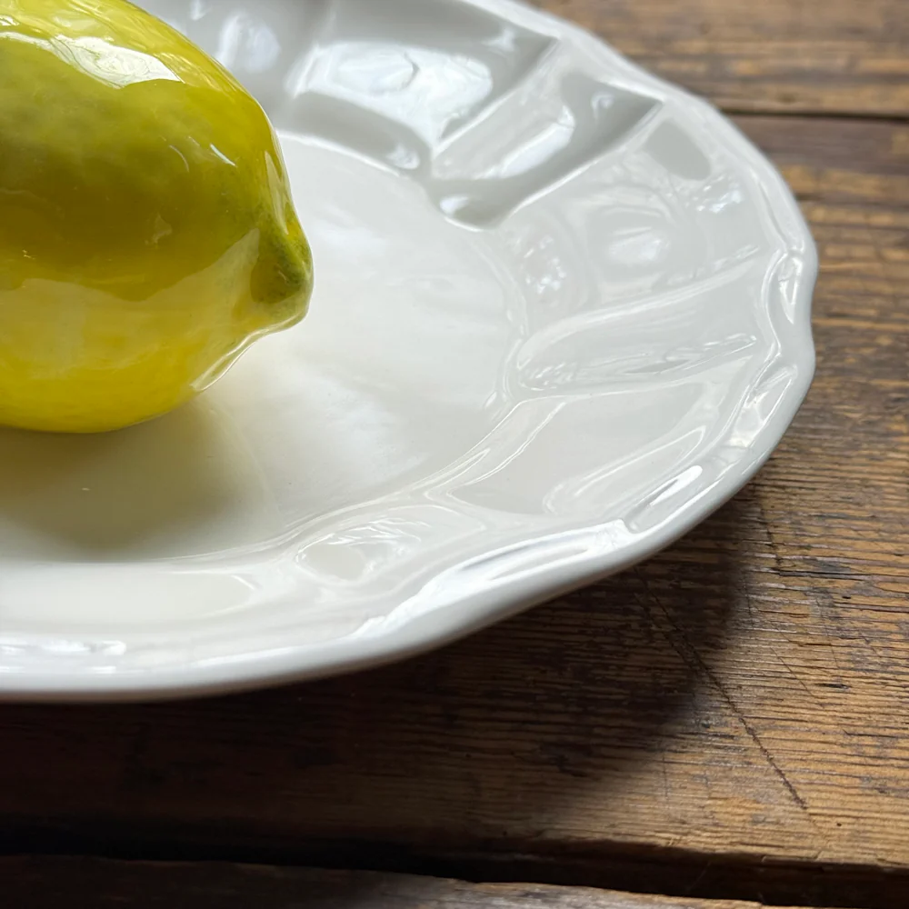 Trompe L'oeil Lemon Plate with Fluted Rim - Image 2