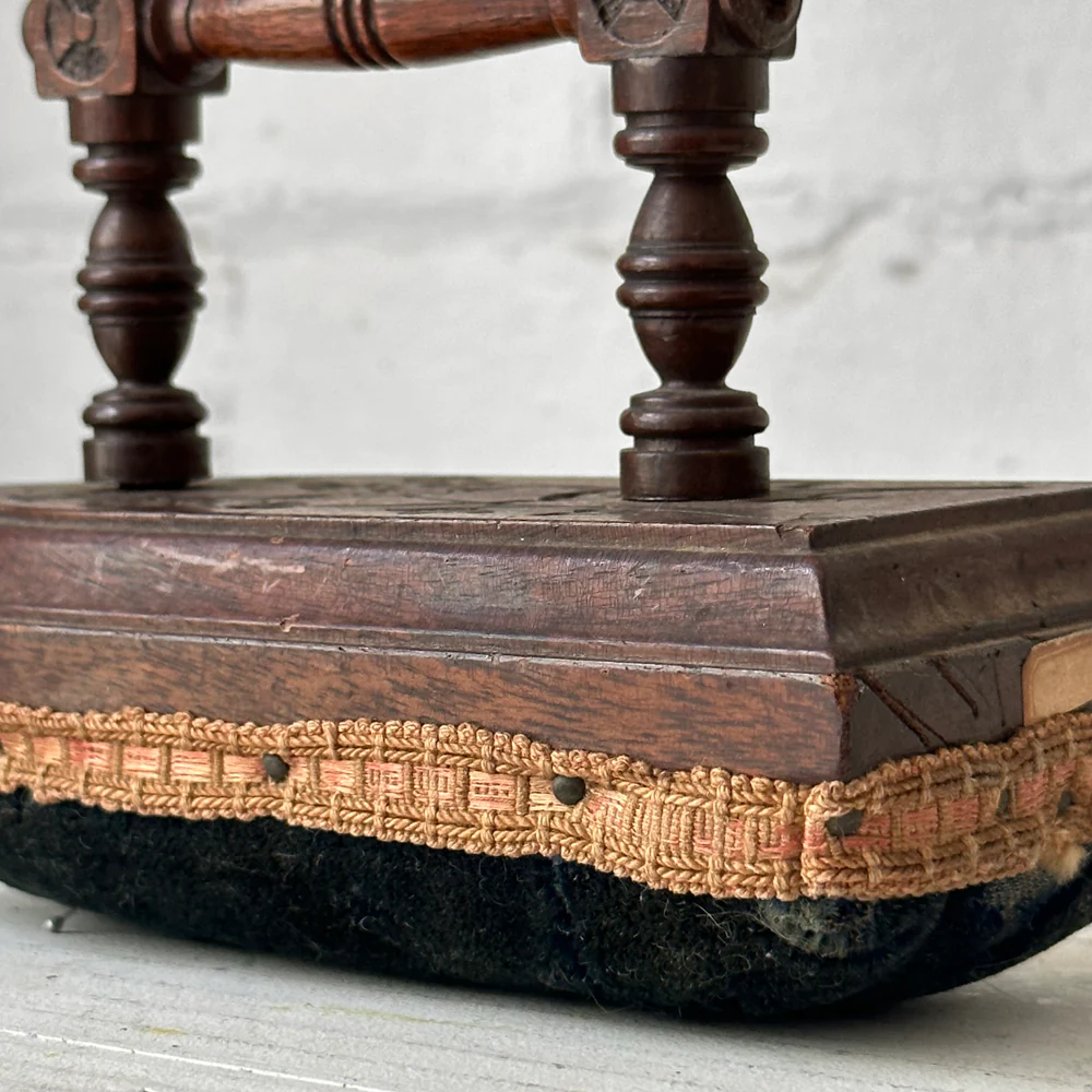 Victorian Wood Iron Pin Cushion - Image 4