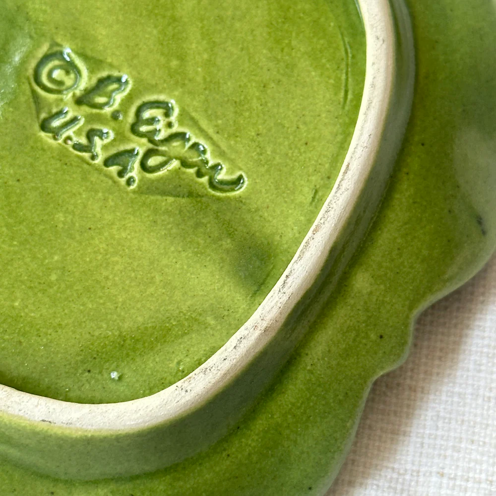 Vintage Barbara Eigen Majolica Leaf Dish (M10) - Image 3