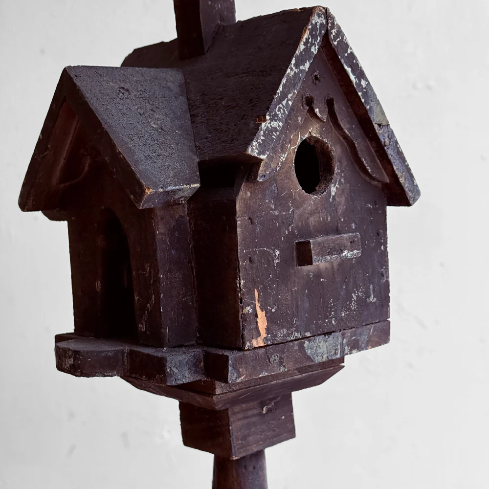 Vintage Birdhouse on Stand (B) - Image 2