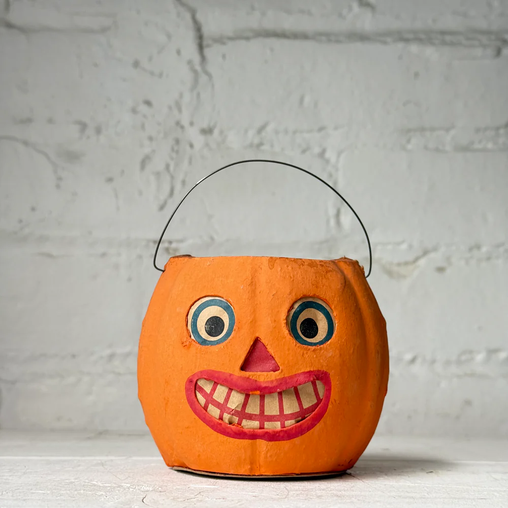 Vintage German Medium Halloween Jack-O'-Lantern Bucket - Image 2