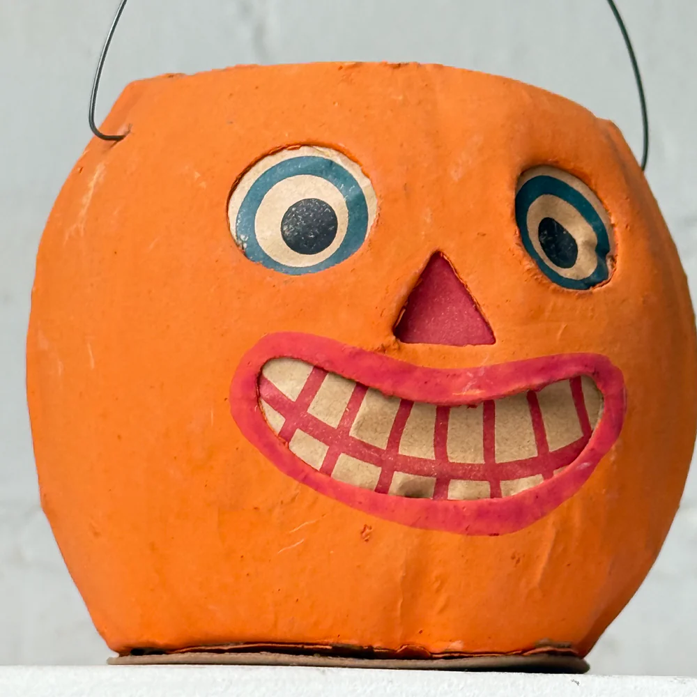 Vintage German Medium Halloween Jack-O'-Lantern Bucket - Image 2