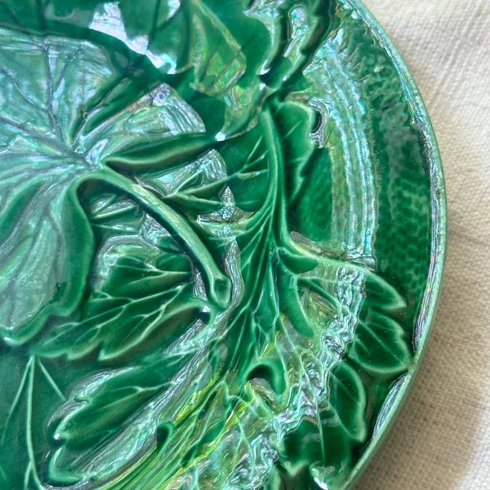 Vintage Majolica Leaf Plate (M02) - Image 2