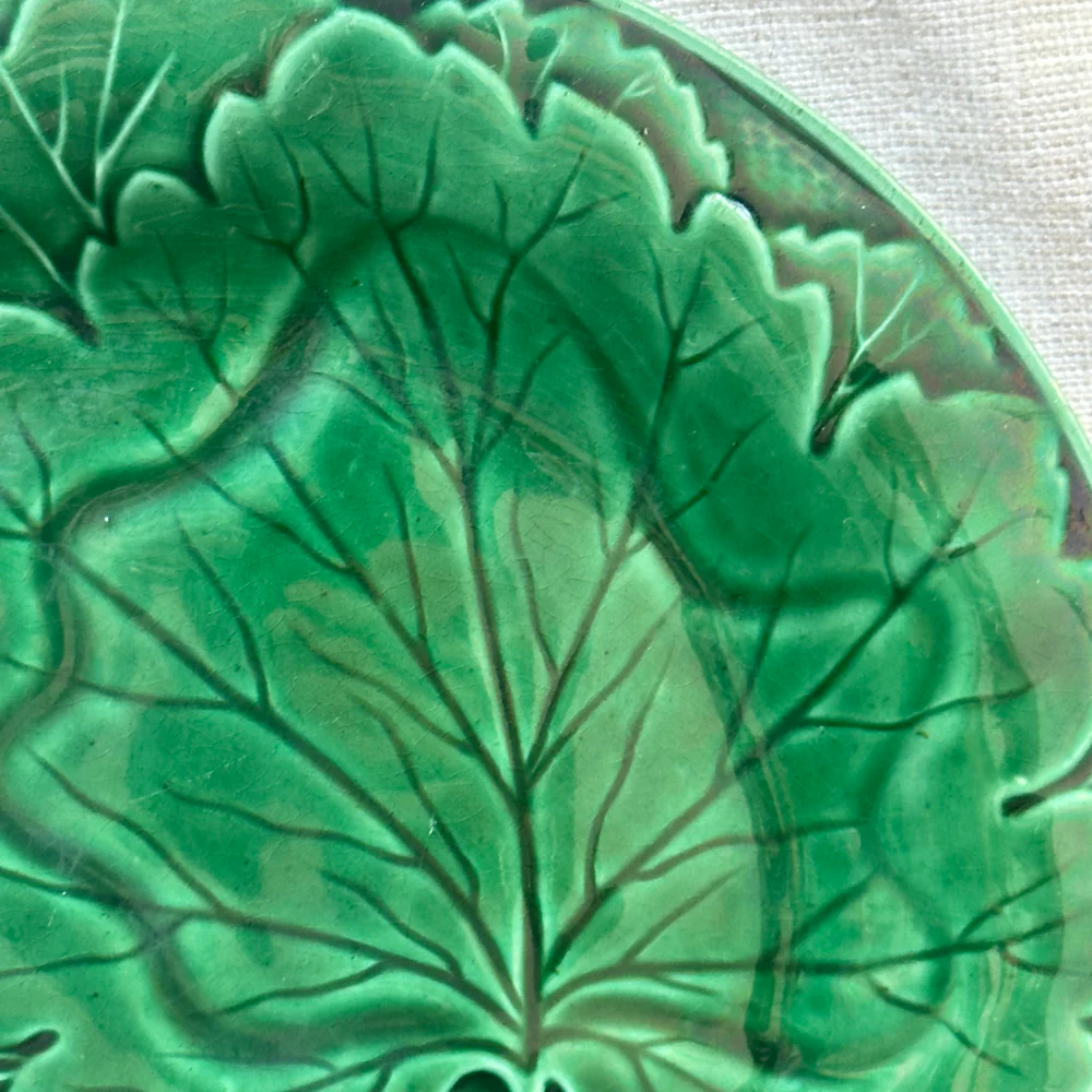 Vintage Majolica Leaf Plate (M02) - Image 3