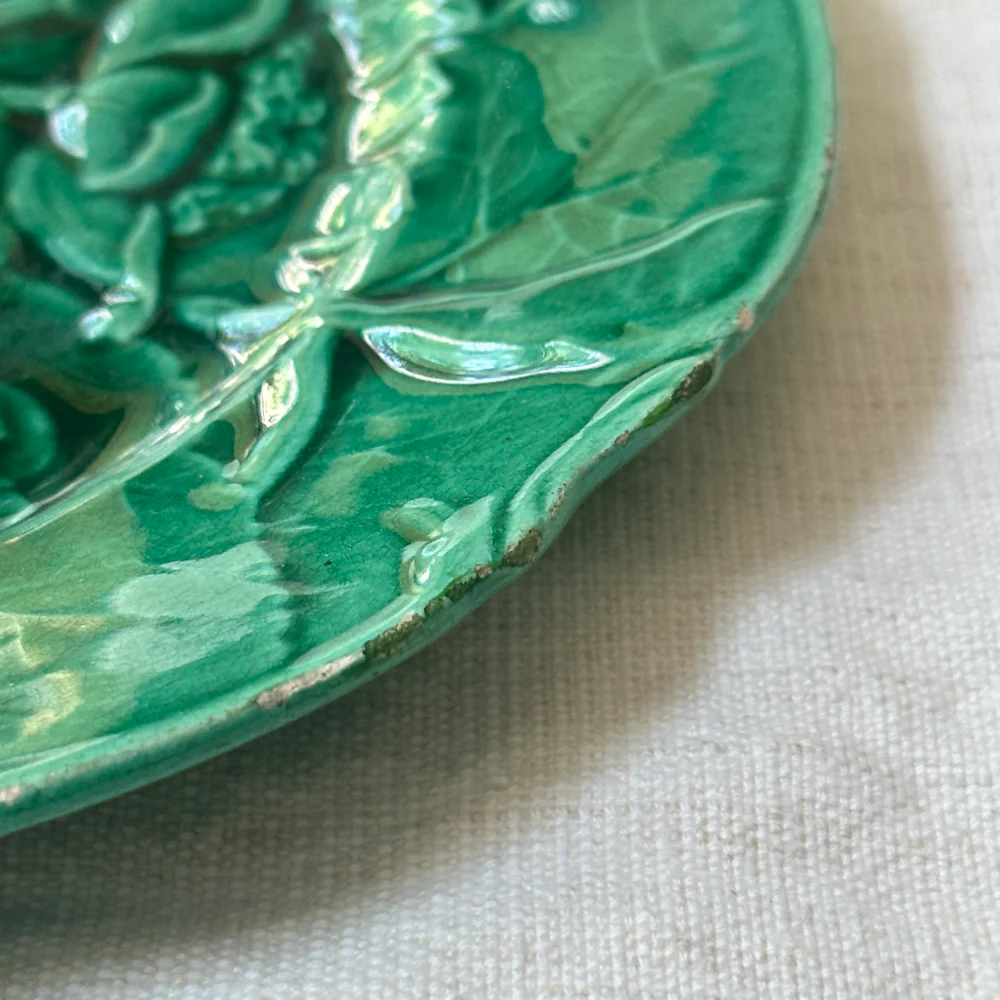 Vintage Majolica Leaf Plate (M03) - Image 4