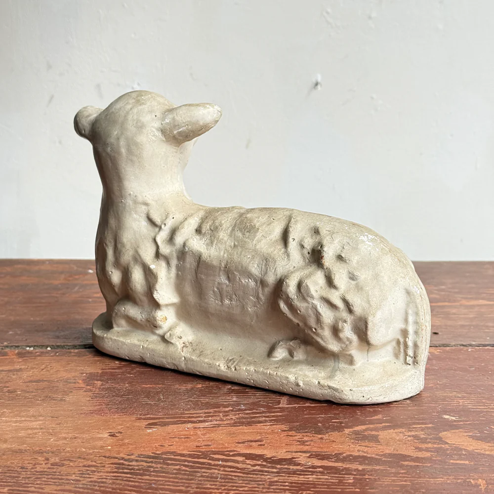 Vintage Plaster Sheep Figure - Image 5
