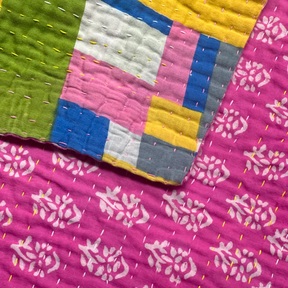 Vintage Sari Double Bedcover (#604) - Image 2