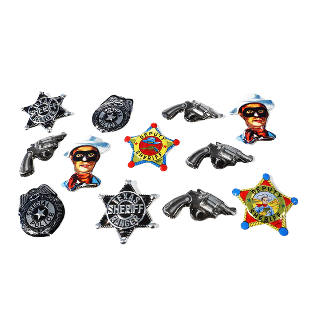 Set of  12 "Wild West" Tin Pin Badges - Image 2