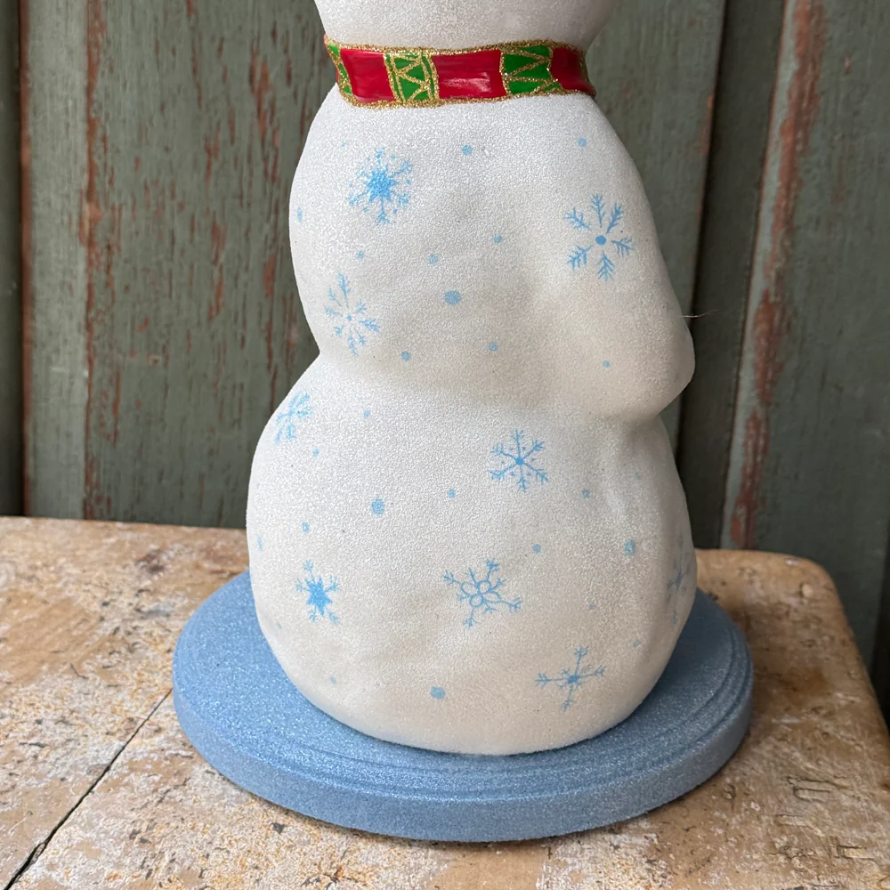 XL Papier-Mâché Snowman with Lantern - Image 4